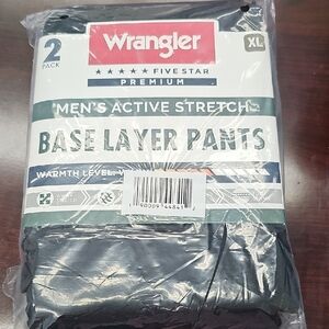 Wrangler Men's Black Active Stretch Base Layer Pants
